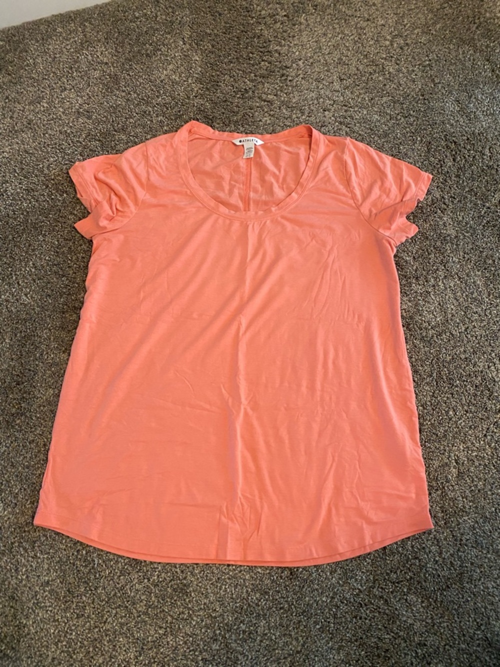 Athleta Short Sleeve Scoop Neck Tee - Coral Pink